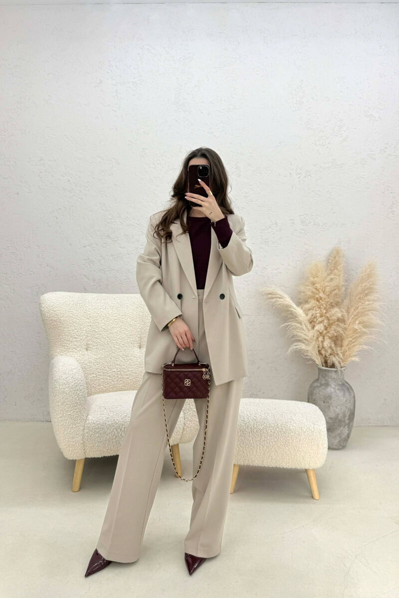 TWO BUTTONS JACKET+TROUSERS CLASSIC WOMEN SET LIGHT BEIGE/BZHZB - 2