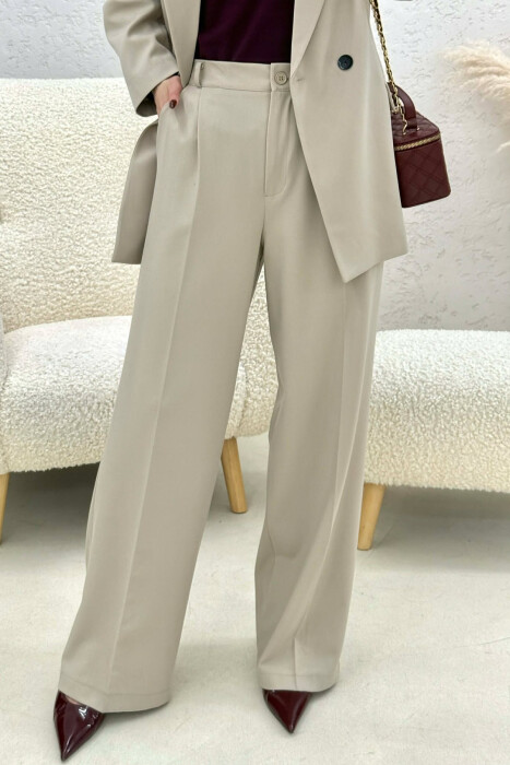 TWO BUTTONS JACKET+TROUSERS CLASSIC WOMEN SET LIGHT BEIGE/BZHZB - 3