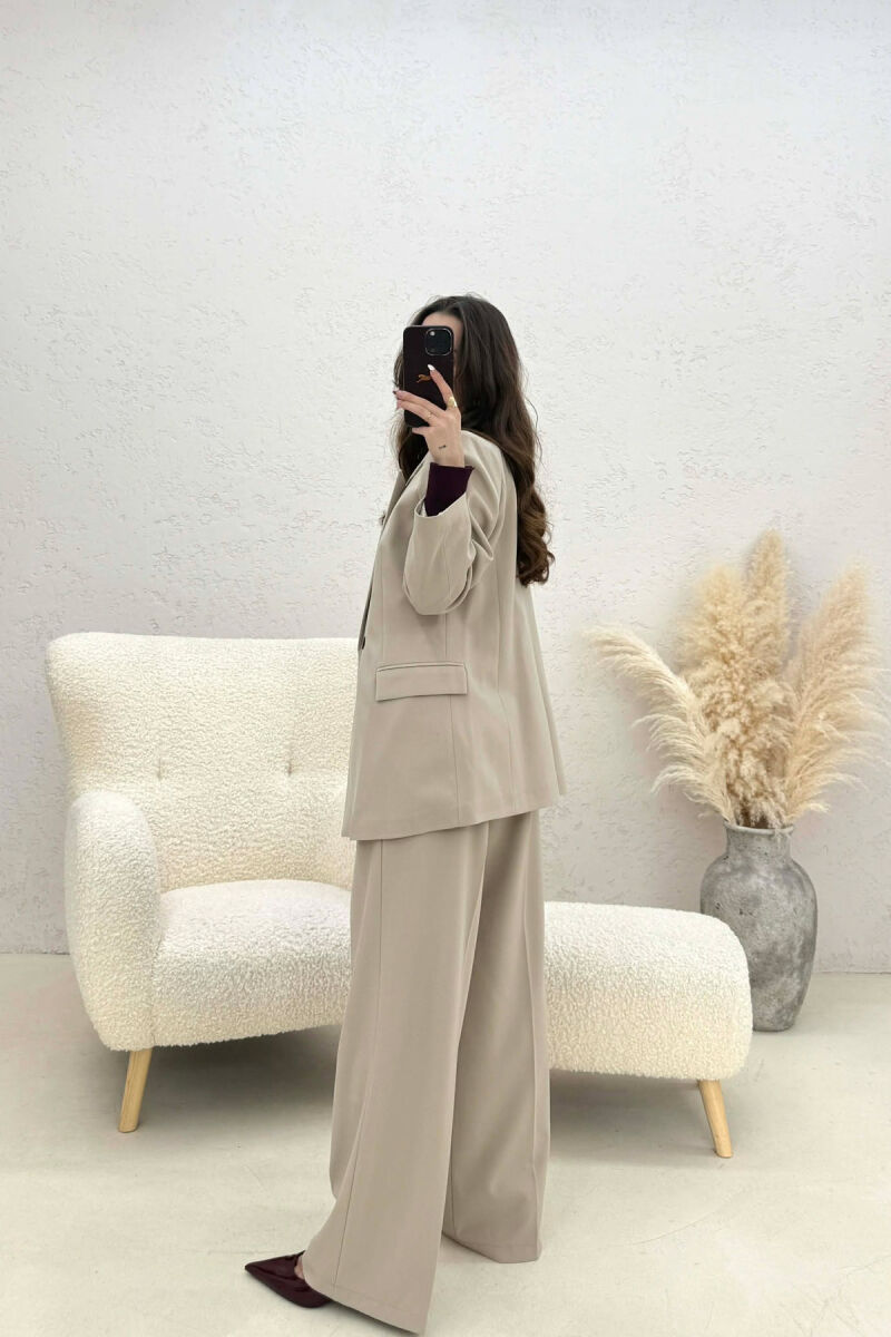 TWO BUTTONS JACKET+TROUSERS CLASSIC WOMEN SET LIGHT BEIGE/BZHZB - 5