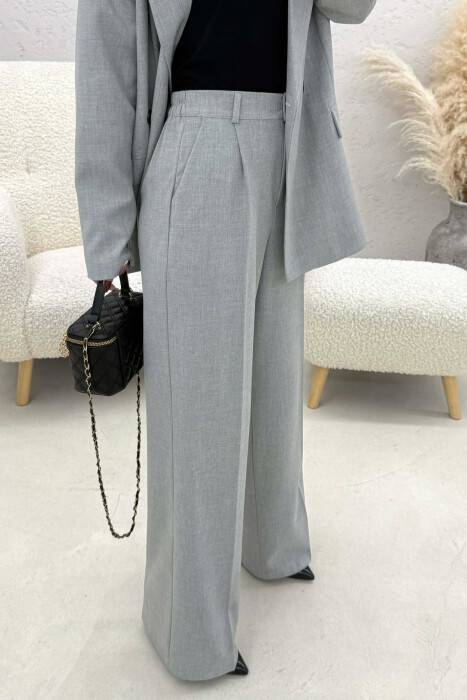 TWO BUTTONS JACKET+TROUSERS CLASSIC WOMEN SET LIGHT GREY/GZ - 5