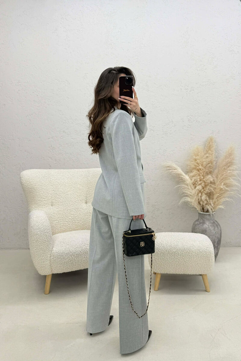 TWO BUTTONS JACKET+TROUSERS CLASSIC WOMEN SET LIGHT GREY/GZ - 8