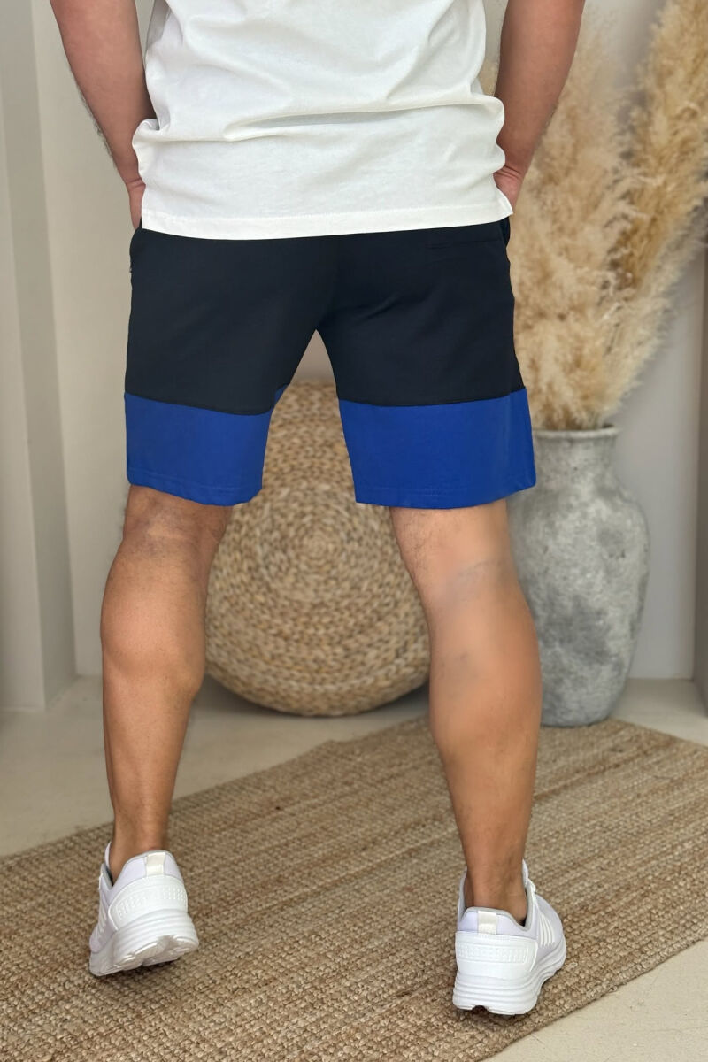 TWO COLOR FRONT WRITTING MEN SHORTS DARK BLUE+BLUE/BLU ERRET+BLU - 3