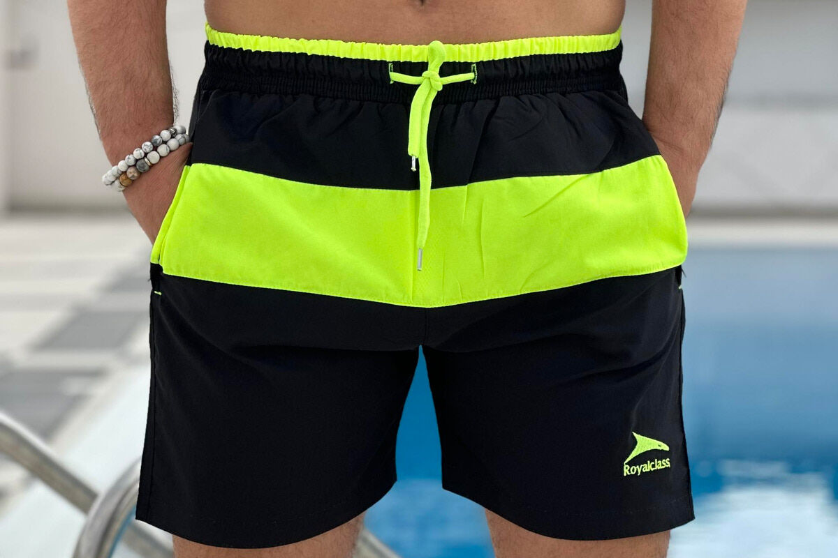 TWO COLOR SIMPLE MAN SWIM WEAR BLACK-NEON/ZENEO - 2