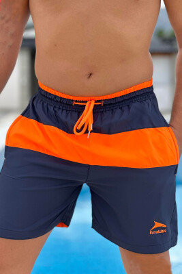 TWO COLOR SIMPLE MAN SWIM WEAR BLUE/ORANGE-BLPO - KLAUDIO FASHION