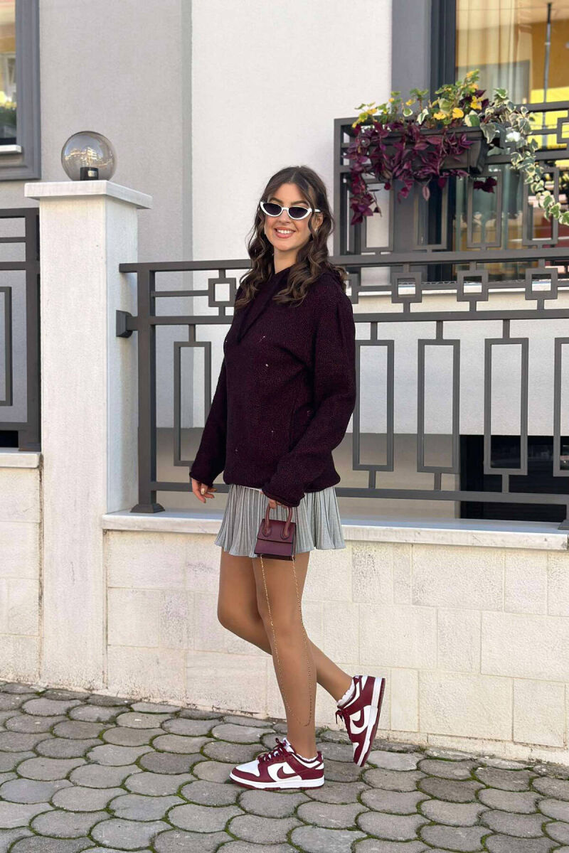 TWO COLORS WOMAN SWEATER BURGUNDY/VISHNJE - 4