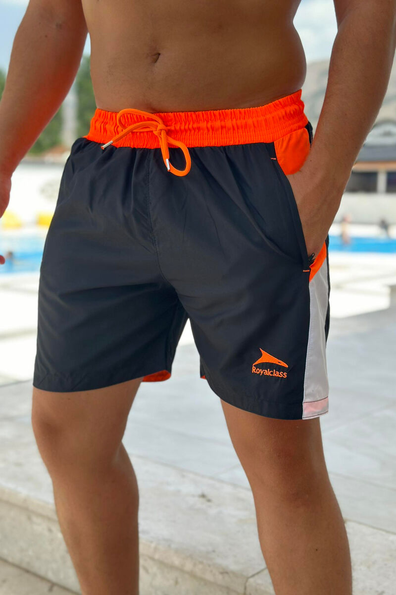 TWO COLORS MAN SWIM WEAR BLACK+ORANGE/ZEPO - 1