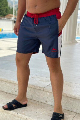 TWO COLORS MAN SWIM WEAR BLUE+RED/BLU-KUQE - 2