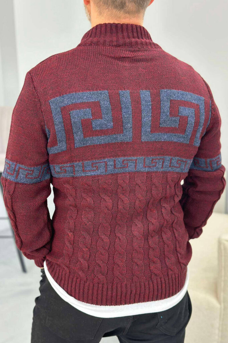 TWO COLORS MEN CARDIGANS BURGUNDY/VISHNJE - 5