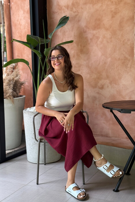 FUSTAN DY NGJYRËSH PËR FEMRA NË NGJYRËN E BARDHË+VISHNJË - KLAUDIO FASHION