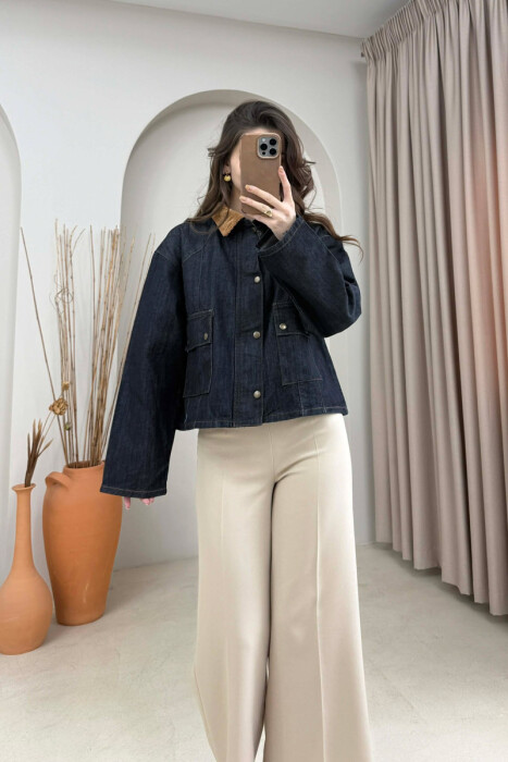 XHAKETE XHINS ME BUTONA PER FEMRA NE NGJYRE BLU TE ERRET - KLAUDIO FASHION