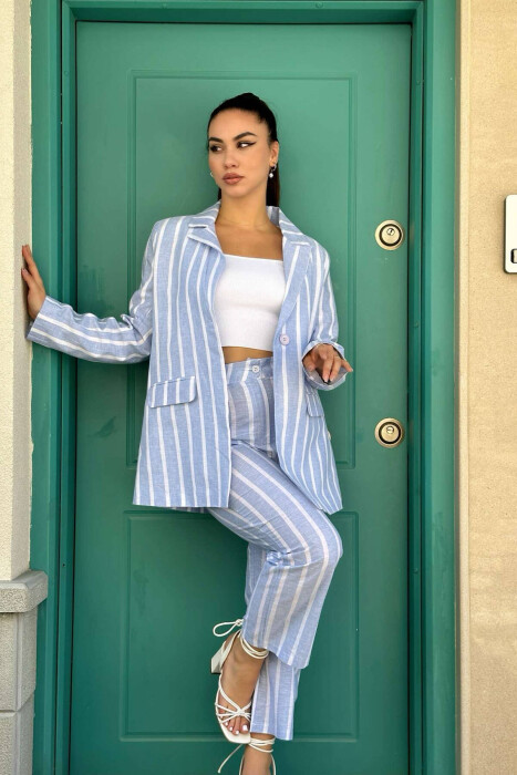 TWO PIECES LINE WOMAN SUIT LIGHTBLUE/BZ 