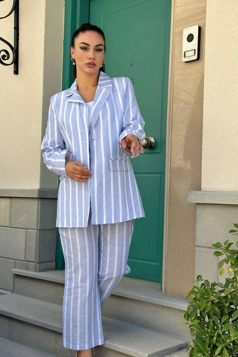 TWO PIECES LINE WOMAN SUIT LIGHTBLUE/BZ - 3