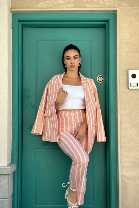 TWO PIECES LINE WOMAN SUIT ORANGE/PORTOKALLI 