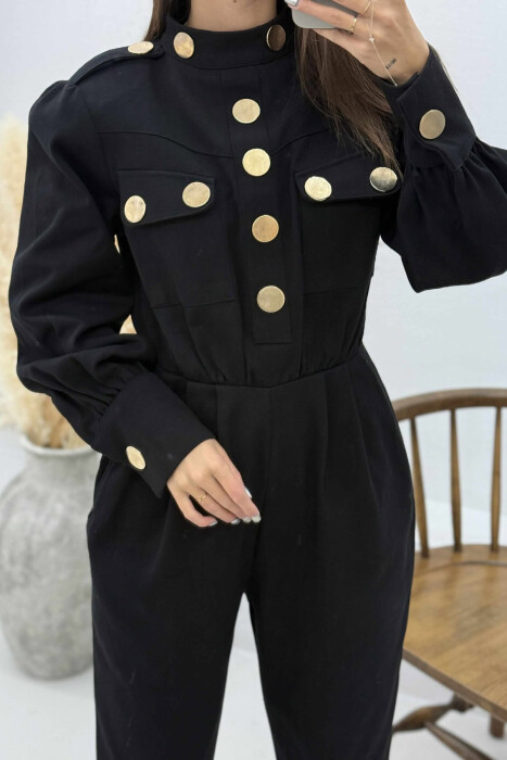 TWO POCKETS WOMAN JUMPSUIT BLACK/ E ZEZE - 4