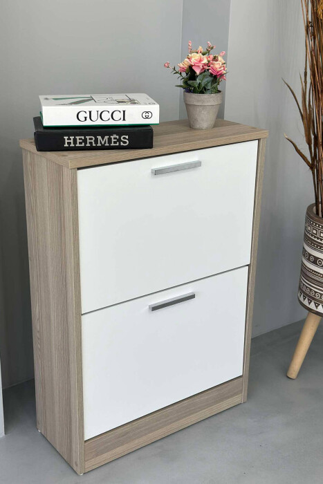 TWO TIER SHOE SHELF BEIGE/BEZHE - KLAUDIO FASHION