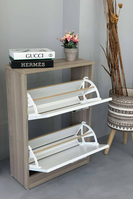 TWO TIER SHOE SHELF BEIGE/BEZHE - 2