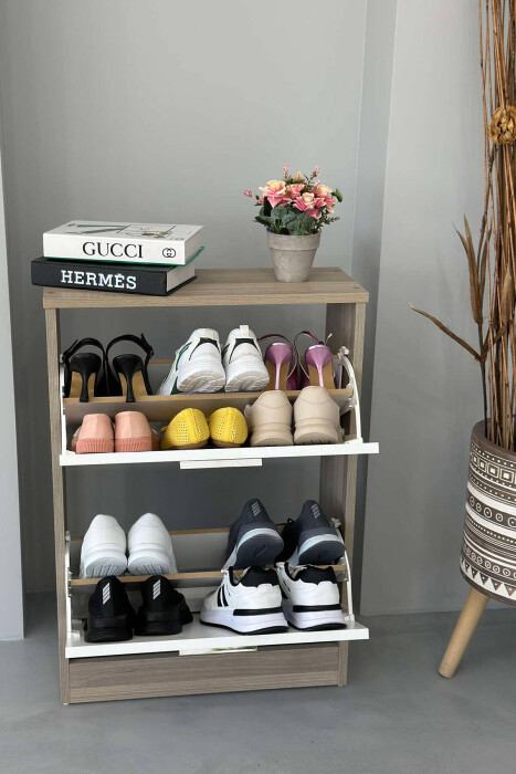 TWO TIER SHOE SHELF BEIGE/BEZHE - 3