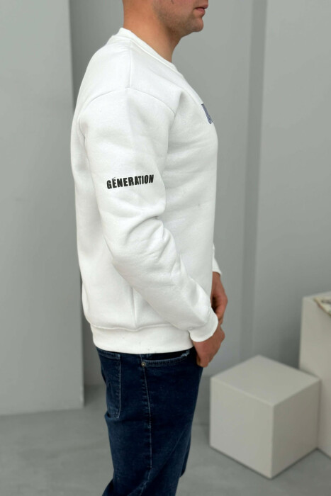 UNLIMITED WRITTING FLUFFY MEN SWEATSHIRT WHITE-E BARDHE - 3