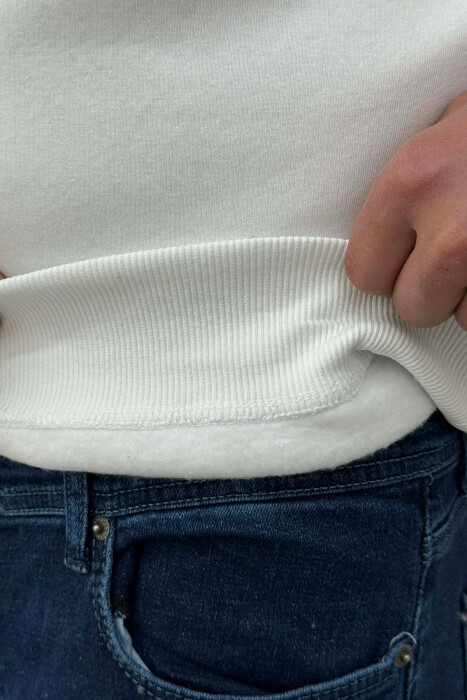 UNLIMITED WRITTING FLUFFY MEN SWEATSHIRT WHITE-E BARDHE - 5