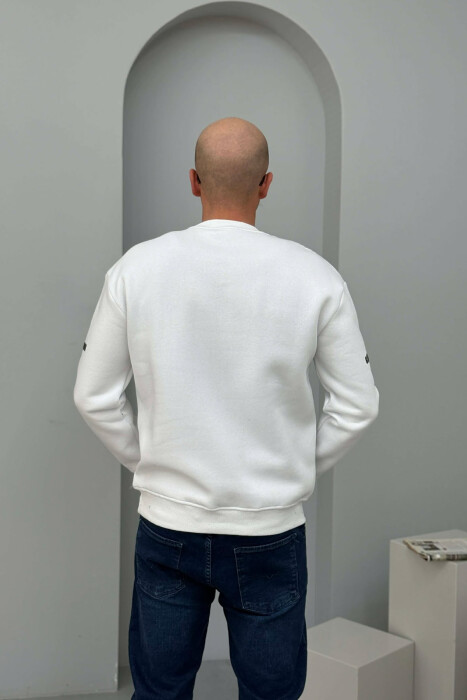 UNLIMITED WRITTING FLUFFY MEN SWEATSHIRT WHITE-E BARDHE - 4