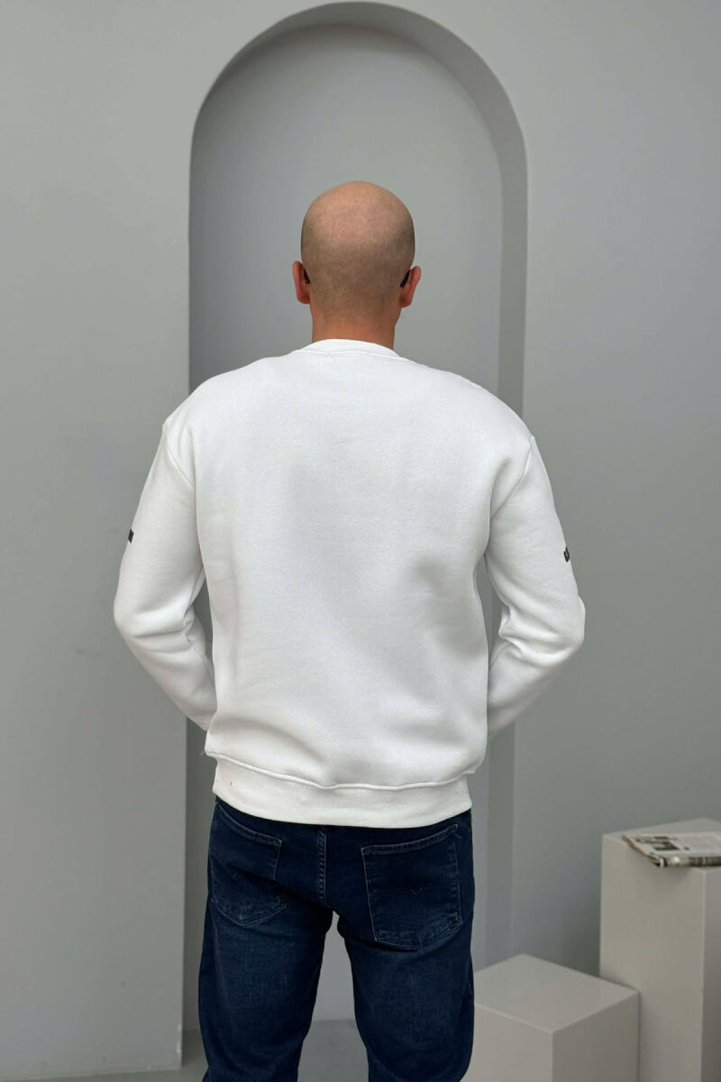 UNLIMITED WRITTING FLUFFY MEN SWEATSHIRT WHITE-E BARDHE - 4