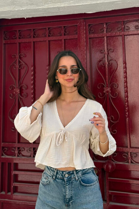 KEMISHE LINO PER FEMRA NE NGJYRE KREM - KLAUDIO FASHION