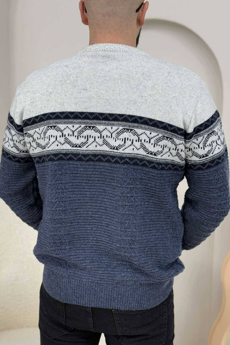 V NECK MEN SWEATER BLUE/BLU - 4