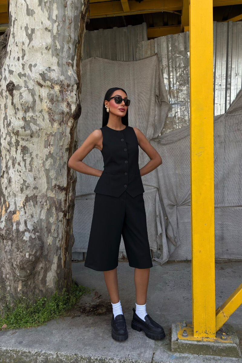 VEST+SHORTS ONE COLOR WOMEN SET BLACK/ E ZEZE - 1