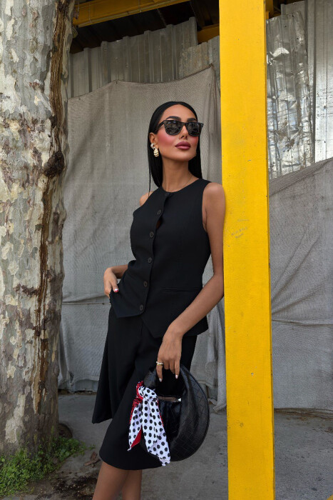 VEST+SHORTS ONE COLOR WOMEN SET BLACK/ E ZEZE - 3