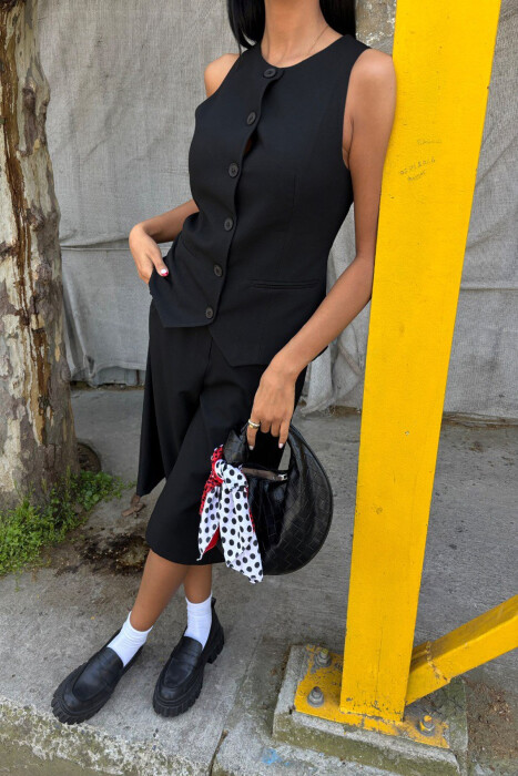VEST+SHORTS ONE COLOR WOMEN SET BLACK/ E ZEZE - 5