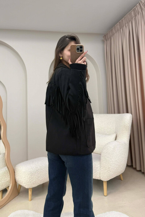 VONDA SUEDE WOMEN JACKET BLACK/ E ZEZE - 6