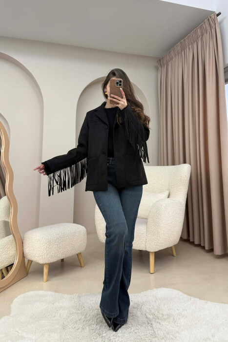 VONDA SUEDE WOMEN JACKET BLACK/ E ZEZE - 7