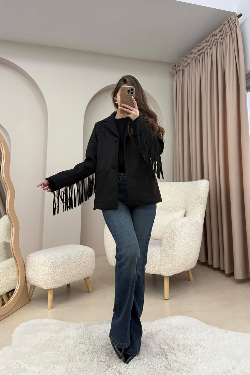 VONDA SUEDE WOMEN JACKET BLACK/ E ZEZE - 7