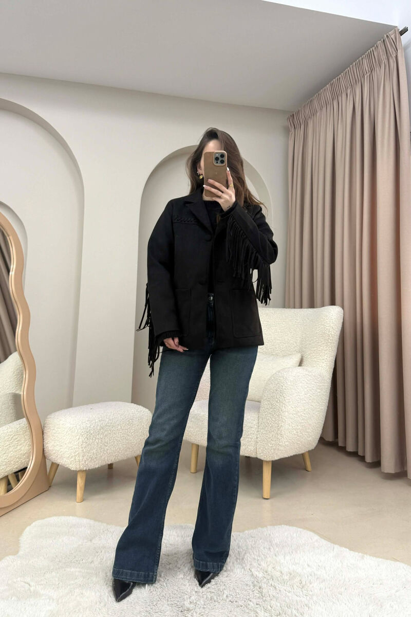 VONDA SUEDE WOMEN JACKET BLACK/ E ZEZE - 8