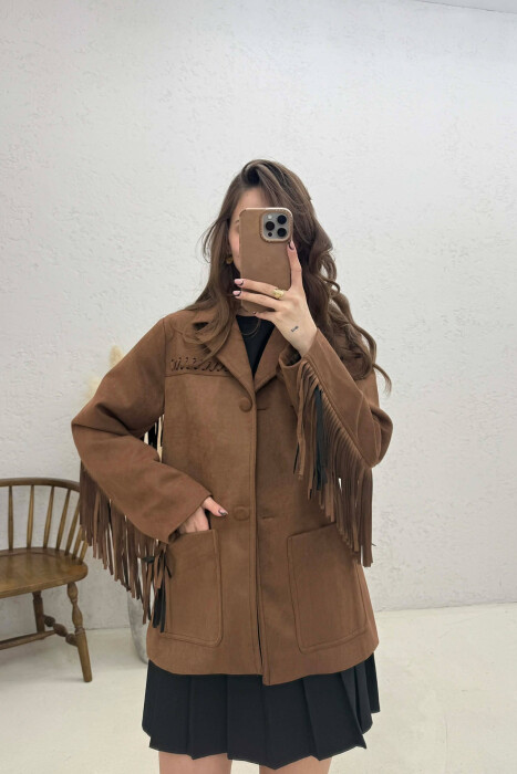 VONDA SUEDE WOMEN JACKET BROWN/KAFE 