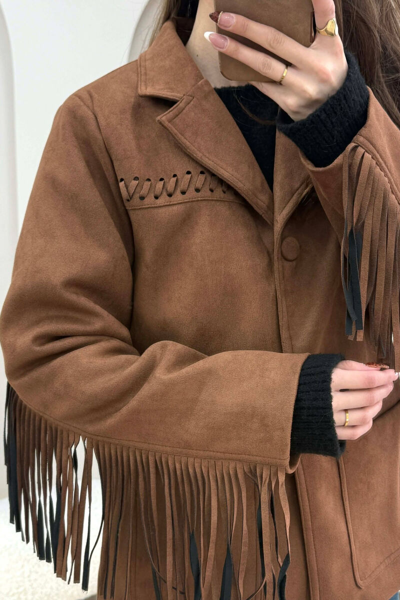 VONDA SUEDE WOMEN JACKET BROWN/KAFE - 8