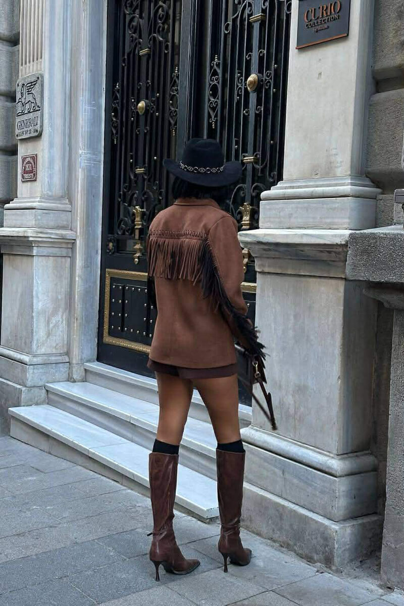 VONDA SUEDE WOMEN JACKET BROWN/KAFE - 3