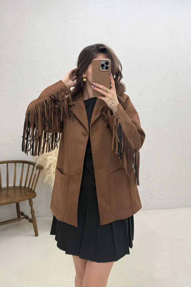 VONDA SUEDE WOMEN JACKET BROWN/KAFE - 4