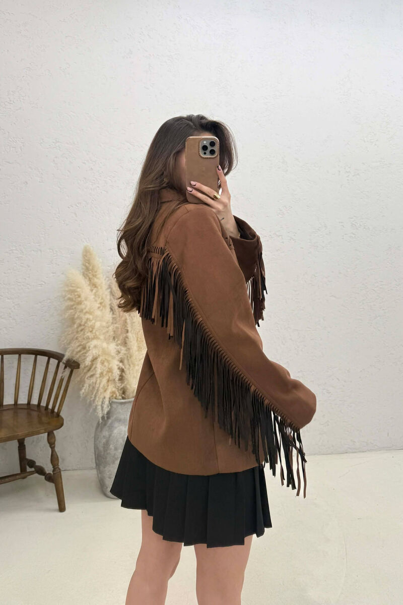 VONDA SUEDE WOMEN JACKET BROWN/KAFE - 5