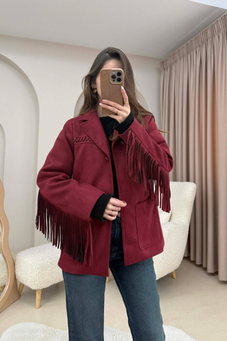 VONDA SUEDE WOMEN JACKET BURGUNDY/VISHNJE - 5