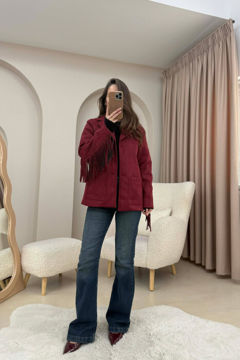 VONDA SUEDE WOMEN JACKET BURGUNDY/VISHNJE - 6