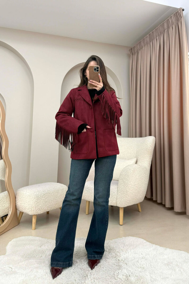 VONDA SUEDE WOMEN JACKET BURGUNDY/VISHNJE - 7