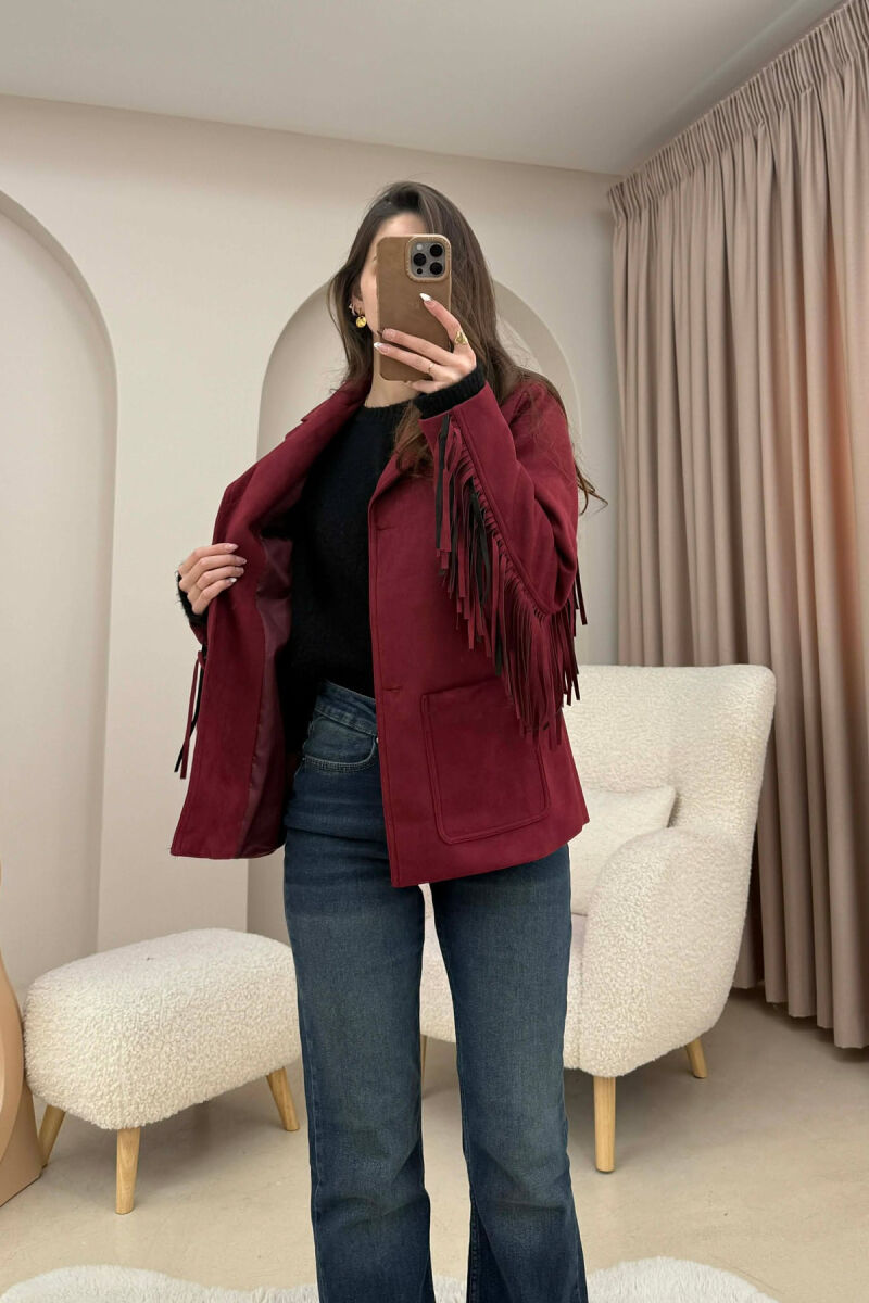 VONDA SUEDE WOMEN JACKET BURGUNDY/VISHNJE - 8