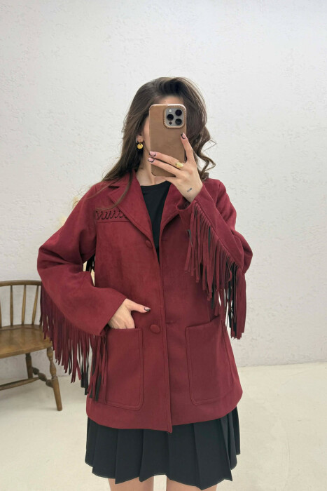 VONDA SUEDE WOMEN JACKET BURGUNDY/VISHNJE - 1