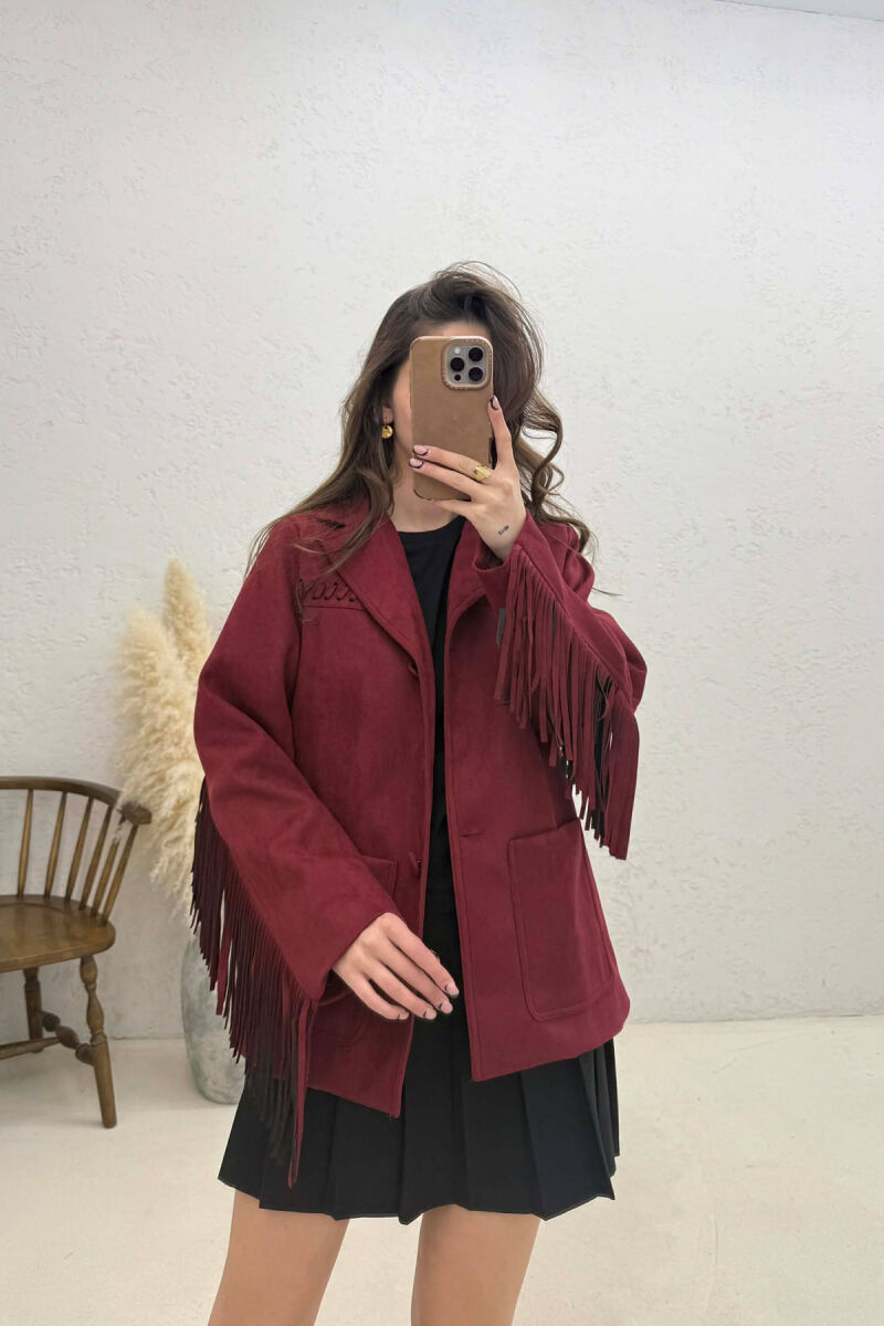 VONDA SUEDE WOMEN JACKET BURGUNDY/VISHNJE - 3