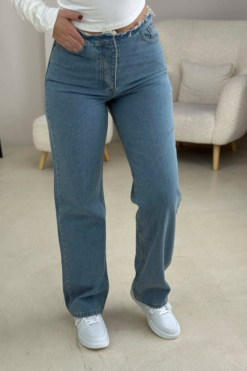 WAIST DETAIL ONE COLOR WOMEN JEANS BLUE/BLU - 4