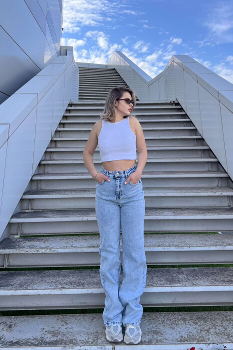 WIDE LEG ONE COLOR WOMEN JEANS BEAUBLUE/BBL - 2