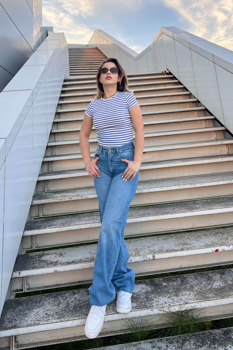 WIDE LEG ONE COLOR WOMEN JEANS BEAUBLUE/BBL - 1