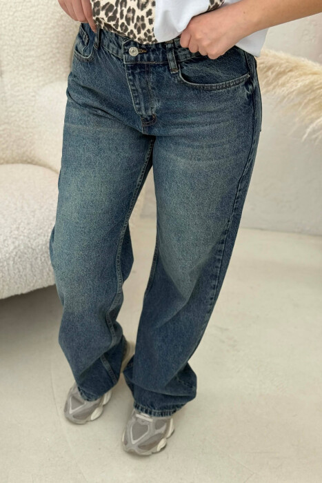 WIDE LEG ONE COLOR WOMEN JEANS BLUE/BLU - 3