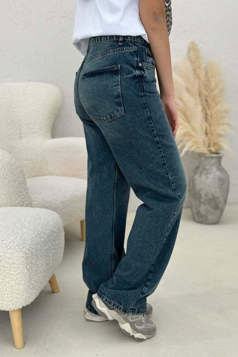WIDE LEG ONE COLOR WOMEN JEANS BLUE/BLU - 7